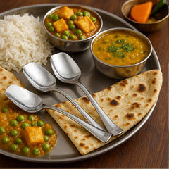 Set of Stainless Steel Dessert Spoons
