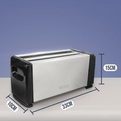 Orbit Adjustable Pop-Up Toaster side view showing bread slots