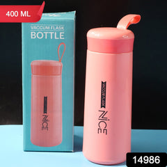 Plastic Vacuum Flask Bottle - (Pink Color / 1 Pc / 400ML)