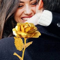 Gold plated eternal rose with elegant gift packaging