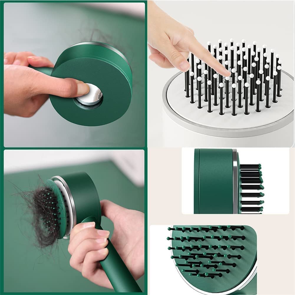 6034ï»¿ Air Cushion Massage Brush, Airbag Massage Comb with Long Handle, Self-Cleaning Hair Brush, Detangling Anti-Static for All Hair DeoDap
