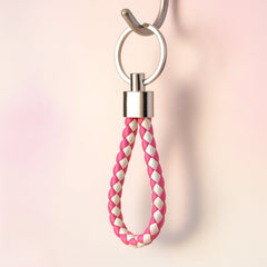 Key holder braided leather keychain