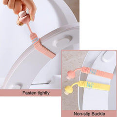 Reusable silicone toilet seat lifter band on seat