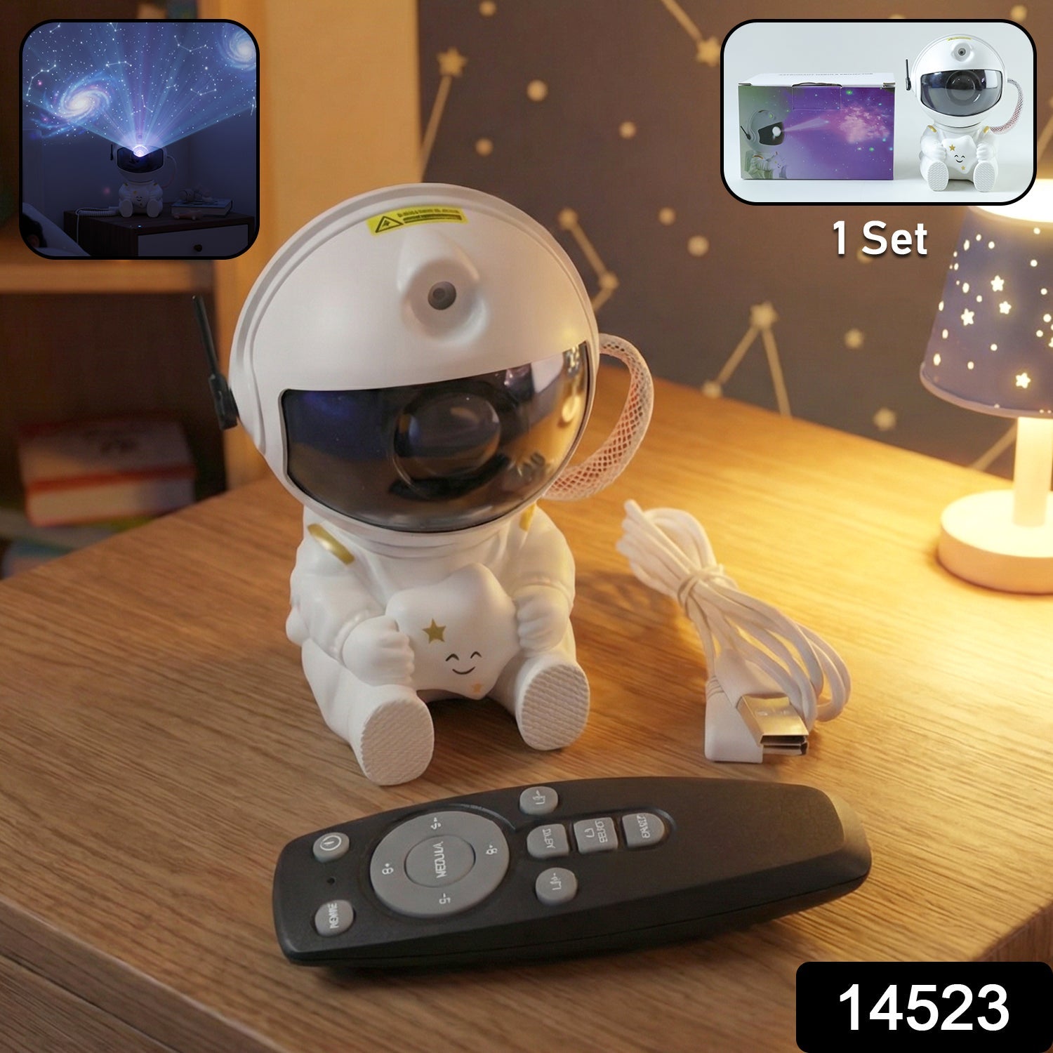 Astronaut Galaxy Star Projector Night Light with remote control