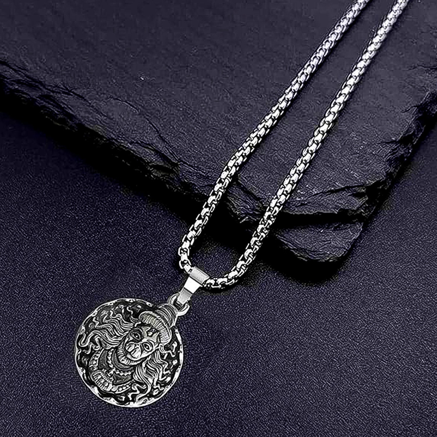 Hanuman Locket with Silver Chain Pendant