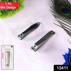 Stainless steel nail clippers open with nail file