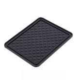 Universal anti-skid vinyl mat pad preventing slipping on surfaces.