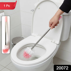 Toilet cleaning brush with ergonomic long handle