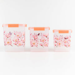 Organiza Floral Food Storage Set of 3 Pieces