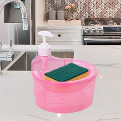 Top view showing soap dispenser and sponge holder compartments