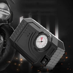 Portable 12V tire inflator air compressor with gauge