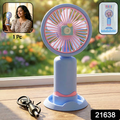 Dual-Use Rechargeable Mini Handheld & Table Fan (1 Pc)