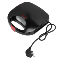 Front view of compact 750W electric sandwich maker