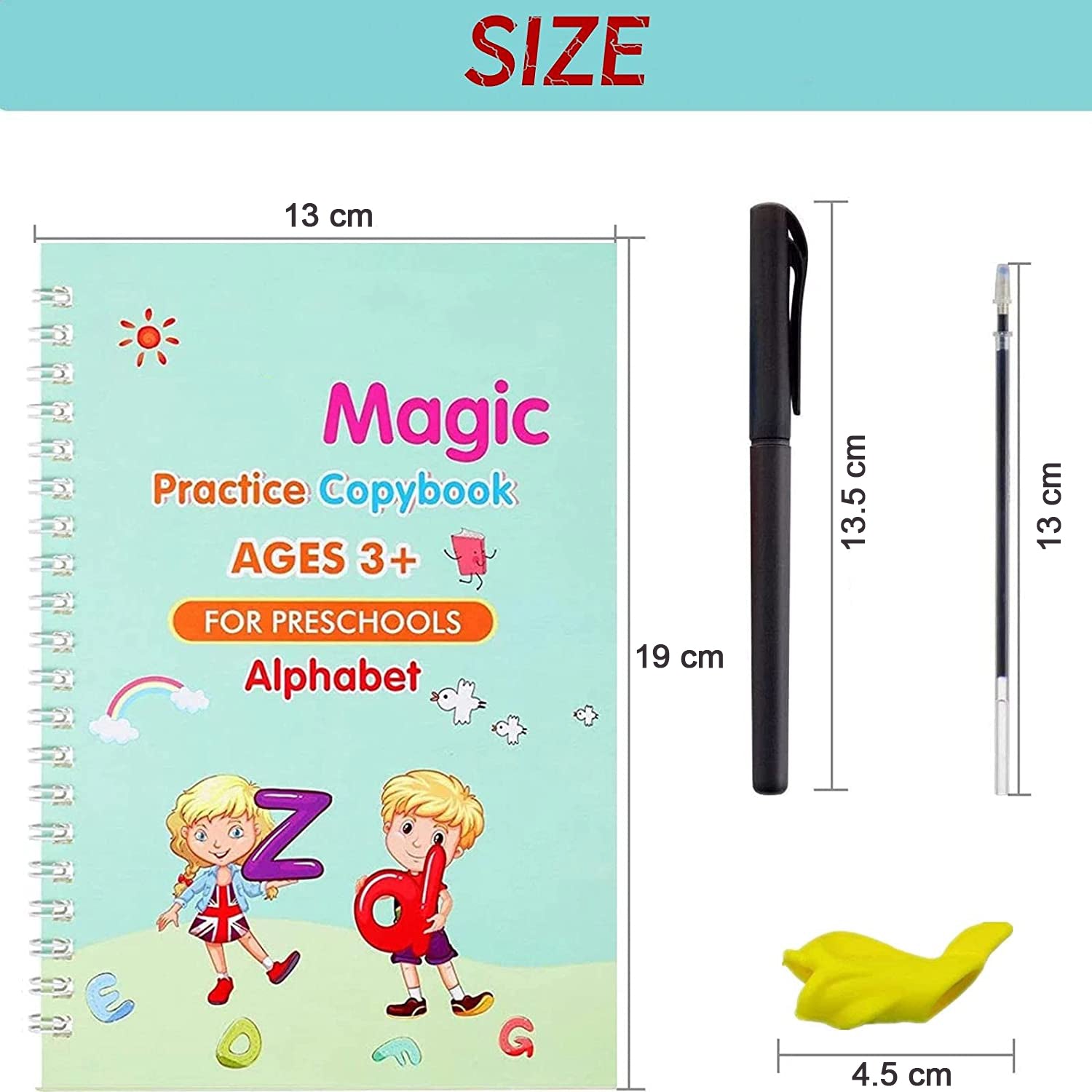 8075 4 Pc Magic Copybook widely used by kids, childrenâ€™s and even adults also to write down important things over it while emergencies etc. DeoDap