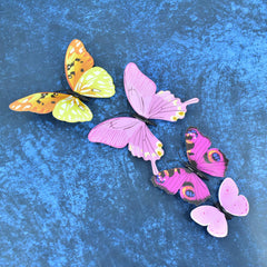 Assorted sizes of colorful butterfly wall decals