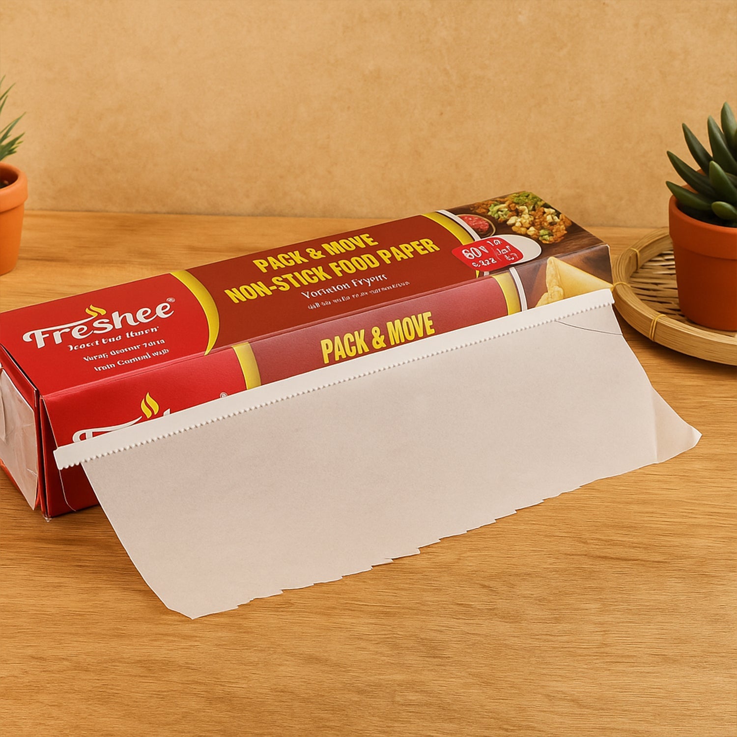 Freshee Non-Stick Food Paper Roll in dispenser box