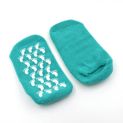 Close-up of soft cotton socks for foot care