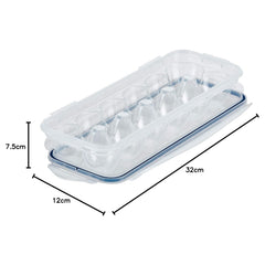 Egg storage box side view showing stackable design