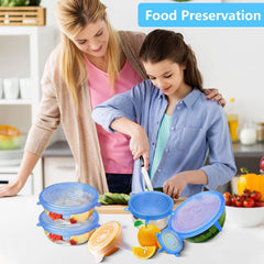 12-piece silicone stretch lids set in various sizes