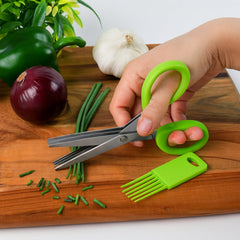 Ergonomic soft-grip handles on 3-blade kitchen scissors
