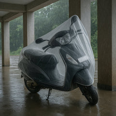 Rainproof dust cover on scooter