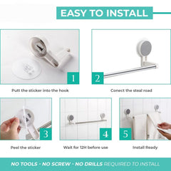 Rust-resistant towel rack installed on wall
