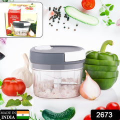 Handy Chopper in use with chopped vegetables