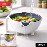 Vegetable Washing Bowl with built-in strainer and handle