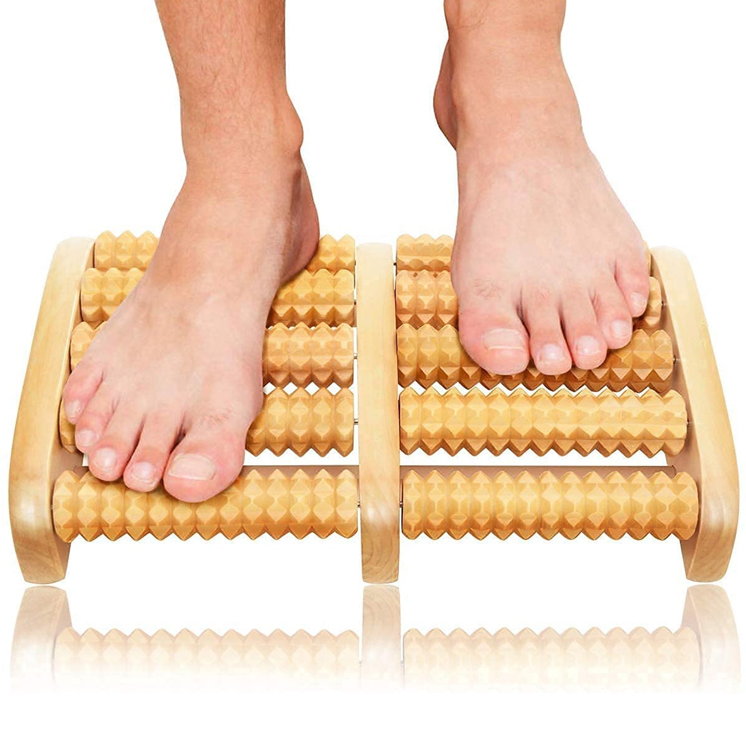 7262 Wooden Foot Massager Roller Reflexology Foot Massager for Increase Blood Circulation and Plantar Fasciitis Relieve Pain DeoDap