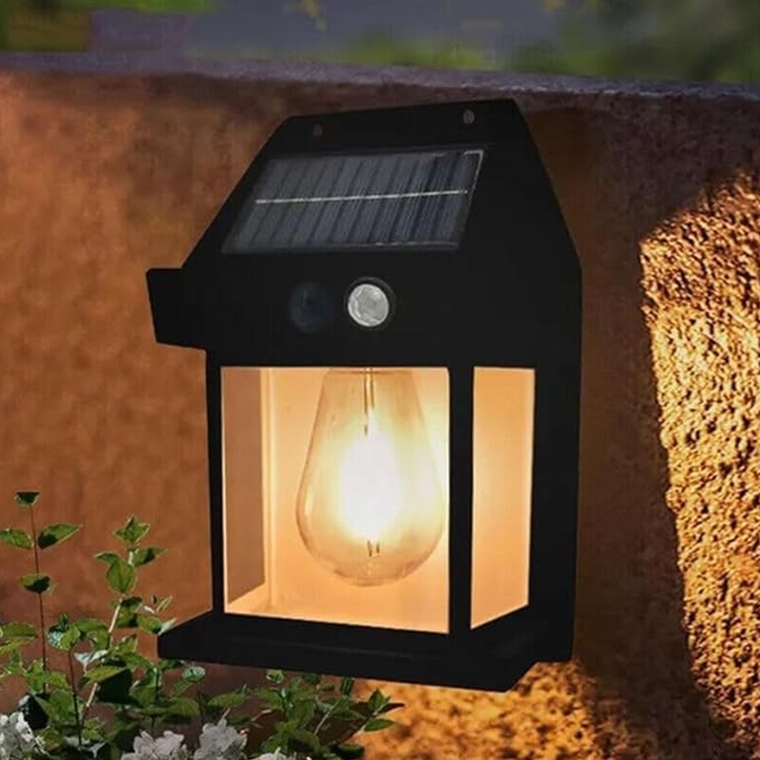 DeoDap Solar Wall Lamp wireless outdoor light with motion sensor main shot