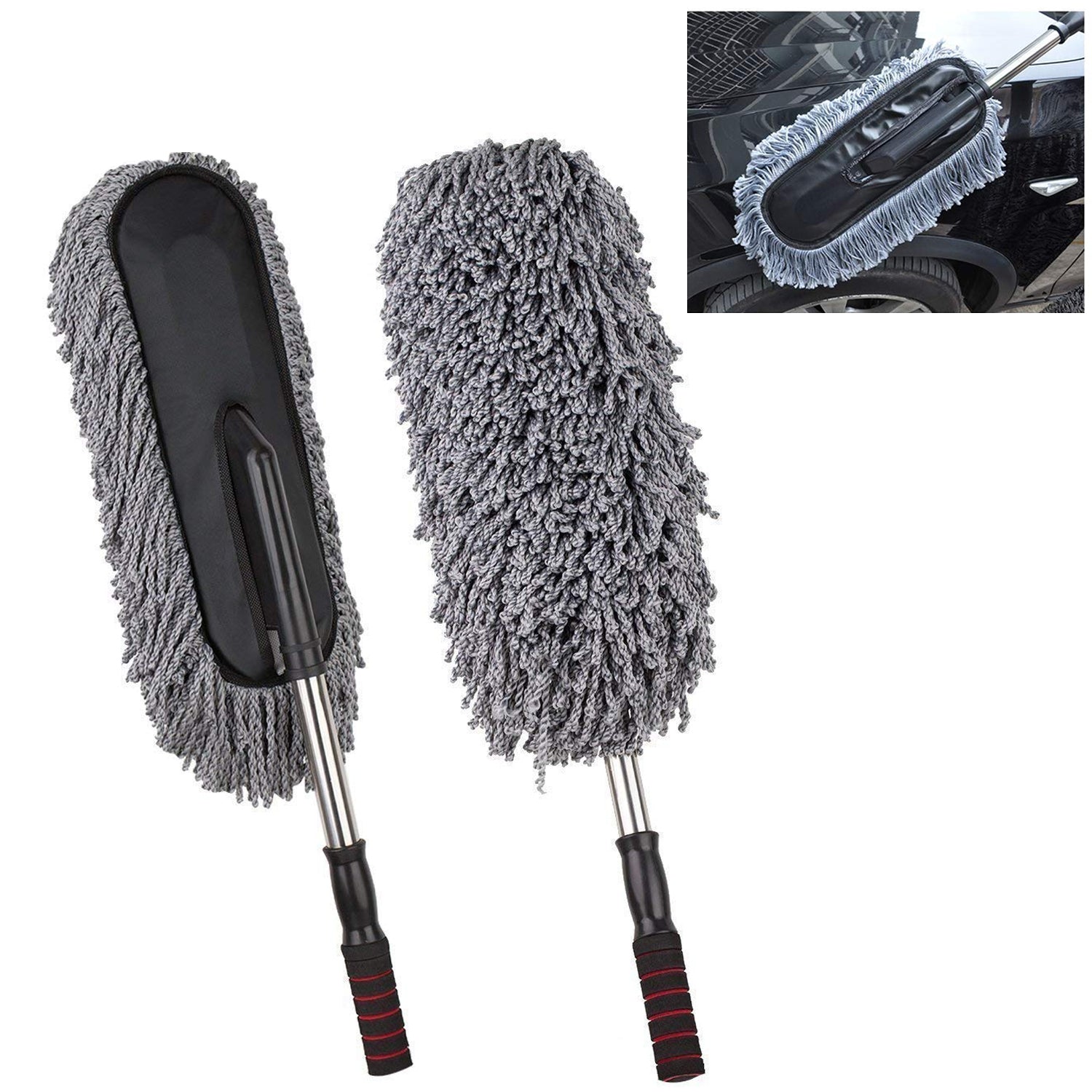 Car Duster with Long Retractable Soft Non-Slip Handle - main product shot