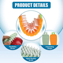 Flexible plastic brush for cleaning produce