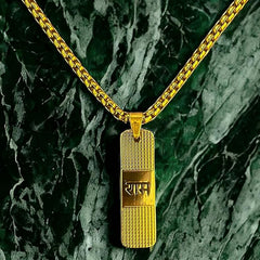 Girls and boys with gold plated Ram Naam chain
