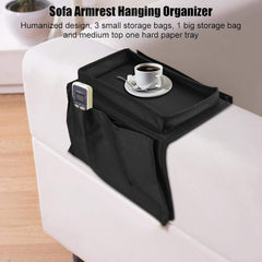 Hanging multi-pocket storage bag for sofa armrest
