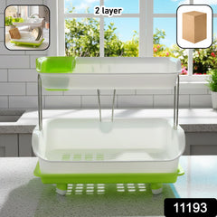 double layer dish drying stand for kitchen utensils