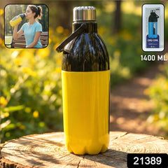 Leakproof Water Bottle with Carry Strap, Strong Lid and Easy Grip Design (1400 ML)