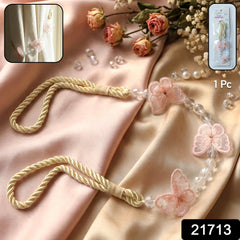 Decorative floral bead curtain holder