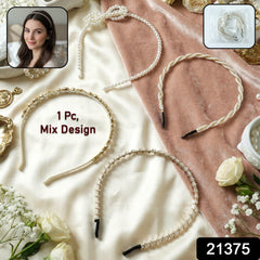 Elegant pearl embellished headband