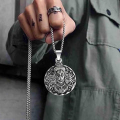 Bajrang Bali pendant chain closeup