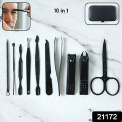 Nail care tools including scissors, nail file, and tweezers