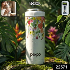 Floral design on Pexpo water bottle