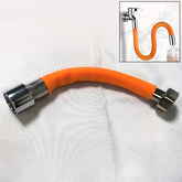 Flexible water tap extender attached to faucet