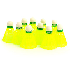 Konex plastic shuttlecocks with bright neon yellow wings