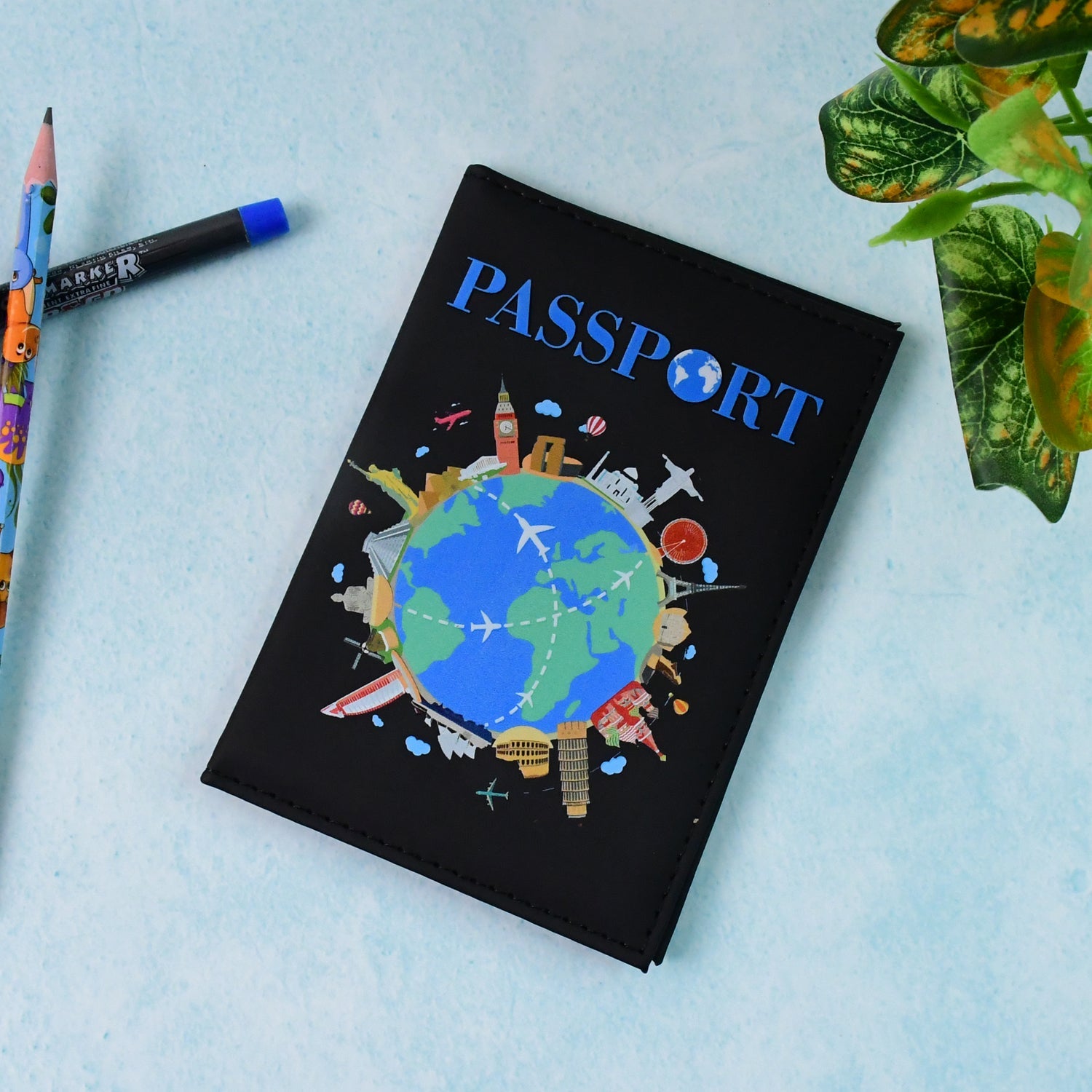 Stylish World Map Passport Holder Cover