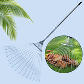 Adjustable stainless steel garden rake full view