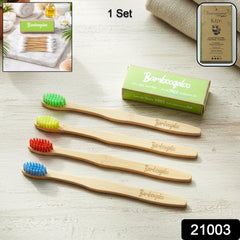Eco-friendly bamboo toothbrush with soft bristles