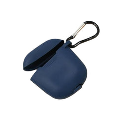 Metal keychain clasp attached to silicone headphone case