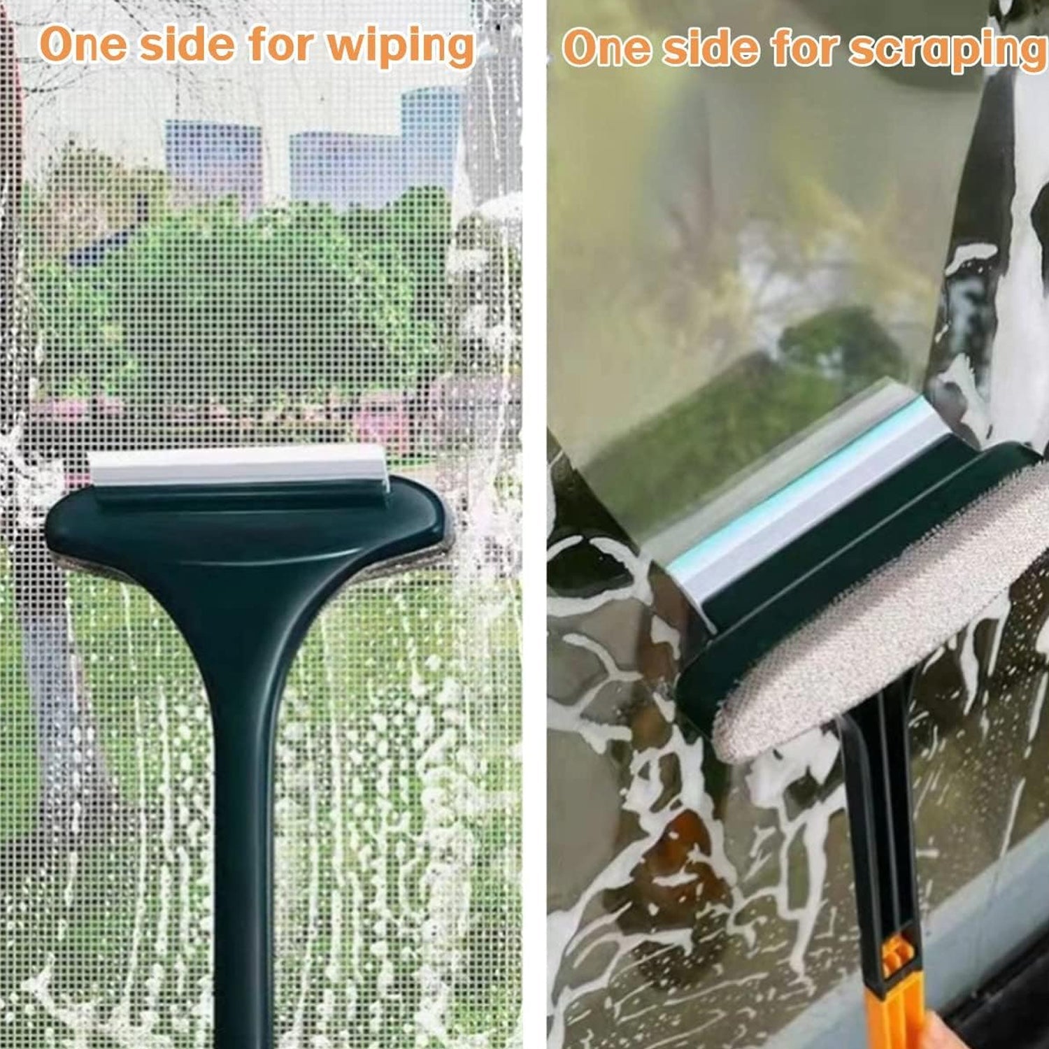 Brush 2 in 1 Mesh Cleaning Brush & Wiper with Extended Handle Window Cleaning Brush Net Cleaner,Magic Window Cleaner Brush, Window Mesh Cleaner (1 Pc)