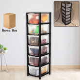 6-layer modular plastic drawer storage cabinet front view
