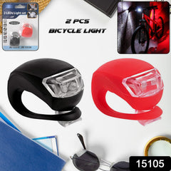 GlowRide LED Bike Light Set illuminating bike at night